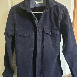 Express Men's Dark Blue Shirt Jacket